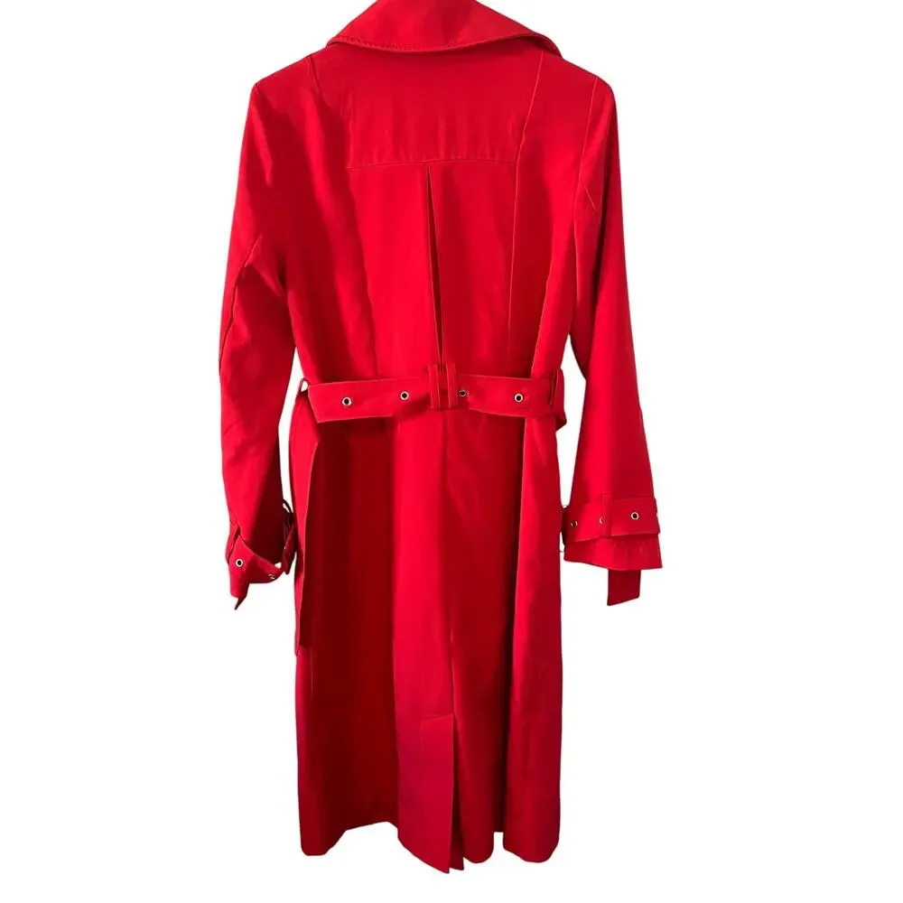 New without tags Walter Baker Freya Red Trench Coat Jacket Size Small - Picture 3 of 16